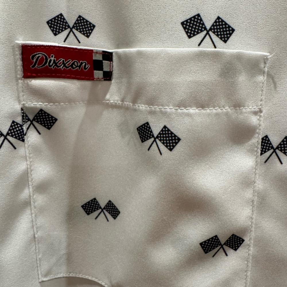 Dixxon Flannel Co Men White Shirt The Podium Racing Flag Short Sleeve Size Large - Picture 5 of 9